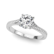 Platinum 5/8 ct tw Single Row Diamond Engagement Ring