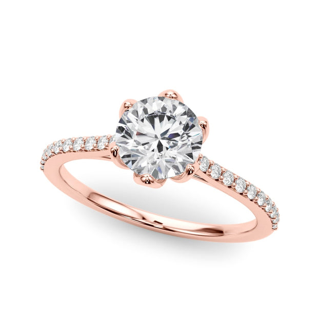 14K Rose Gold 1 1/6 ct tw Single Row Diamond Engagement Ring