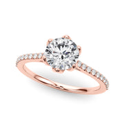 18K Rose Gold 1 1/6 ct tw Single Row Diamond Engagement Ring
