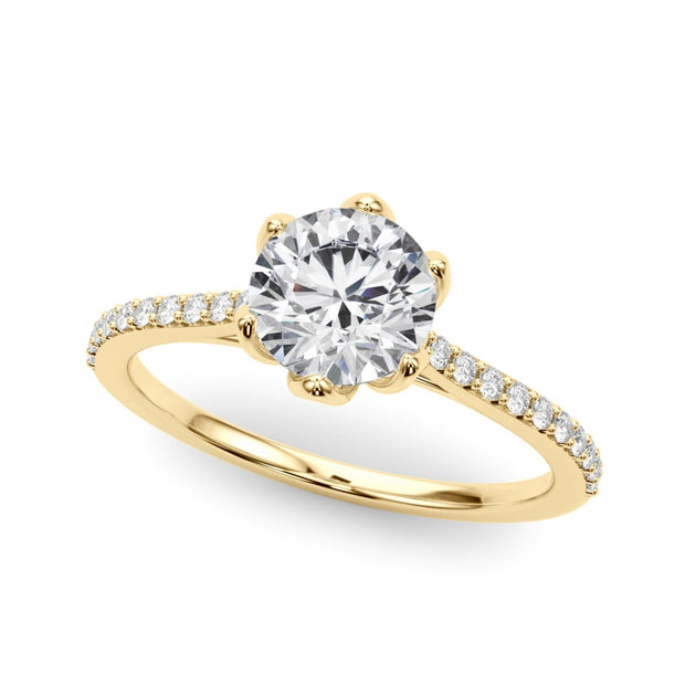 14K Yellow Gold 1 1/6 ct tw Single Row Diamond Engagement Ring