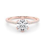 18K Rose Gold 1 1/6 ct tw Single Row Diamond Engagement Ring