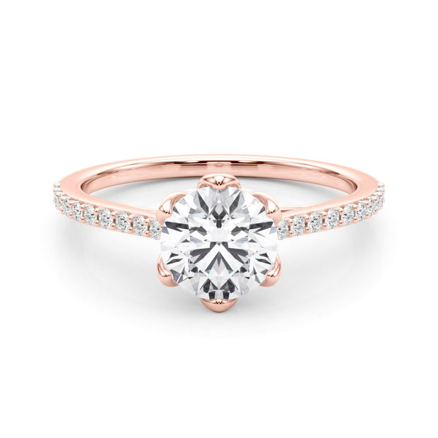 18K Rose Gold 1 1/6 ct tw Single Row Diamond Engagement Ring