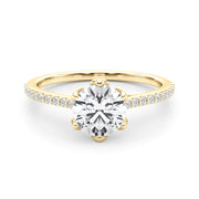 14K Yellow Gold 1 1/6 ct tw Single Row Diamond Engagement Ring