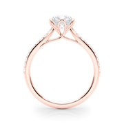 14K Rose Gold 1 1/6 ct tw Single Row Diamond Engagement Ring