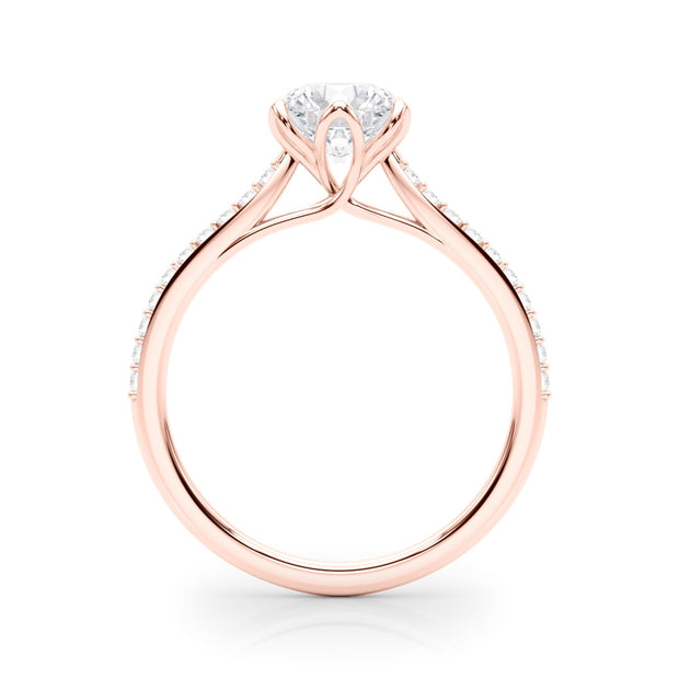 14K Rose Gold 1 1/6 ct tw Single Row Diamond Engagement Ring