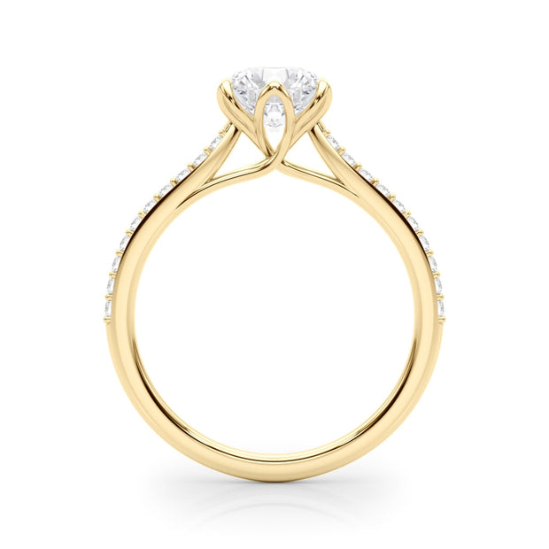 18K Yellow Gold 1 1/6 ct tw Single Row Diamond Engagement Ring