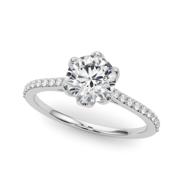 1.0 CT Round Diamond Single Row Ring