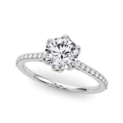 Platinum 1 1/6 ct tw Single Row Diamond Engagement Ring