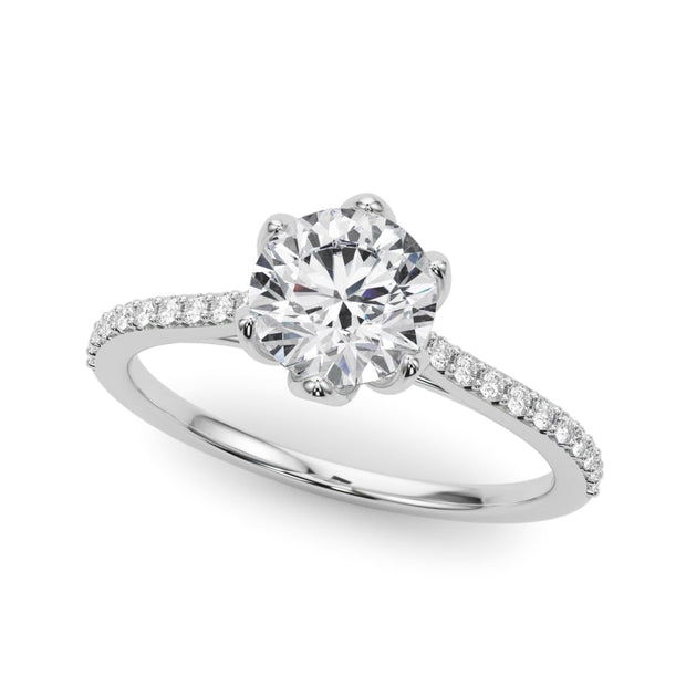 Platinum 1 1/6 ct tw Single Row Diamond Engagement Ring