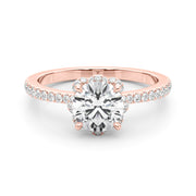 18K Rose Gold 1 1/4 ct tw Halo Diamond Engagement Ring