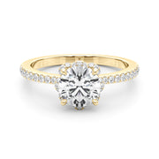 14K Yellow Gold 1 1/4 ct tw Halo Diamond Engagement Ring