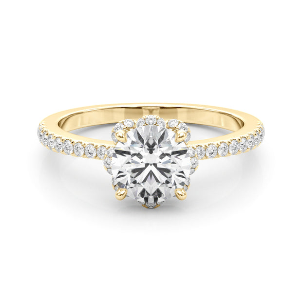 14K Yellow Gold 1 1/4 ct tw Halo Diamond Engagement Ring