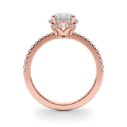 14K Rose Gold 1 1/4 ct tw Halo Diamond Engagement Ring
