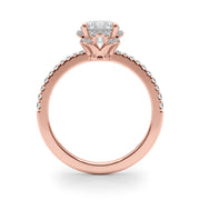 14K Rose Gold 1 1/4 ct tw Halo Diamond Engagement Ring