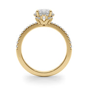 18K Yellow Gold 1 1/4 ct tw Halo Diamond Engagement Ring