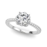 1.0 CT Round Diamond Halo Engagement Ring