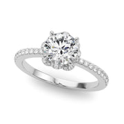 18K White Gold 1 1/4 ct tw Halo Diamond Engagement Ring