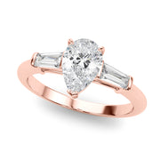 18K Rose Gold Taper Baguette Diamond Ring