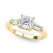 18K Yellow Gold 1ct Diamond Three-Stone Engagement Ring