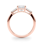 14K Rose Gold 1 ct tw Three Stone Diamond Engagement Ring