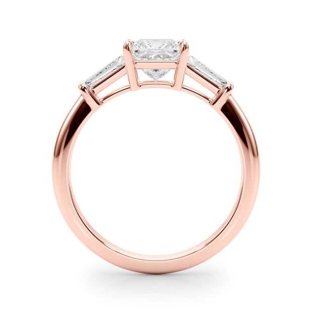 14K Rose Gold 1 ct tw Three Stone Diamond Engagement Ring