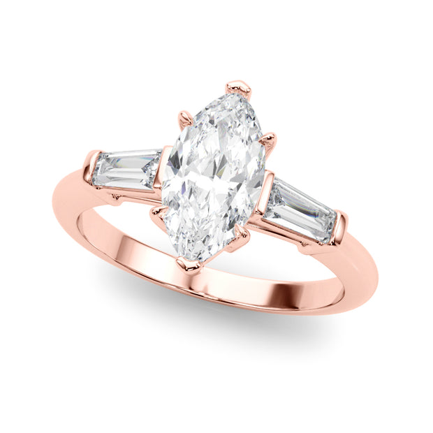 18K Rose Gold 1/2 ct tw Fancy Shape Diamond Engagement Ring