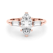 14K Rose Gold 1/2 ct tw Fancy Shape Diamond Engagement Ring