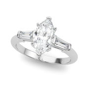 Platinum 1/2 ct tw Fancy Shape Diamond Engagement Ring