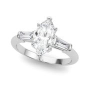 14K White Gold 1/2 ct tw Fancy Shape Diamond Engagement Ring