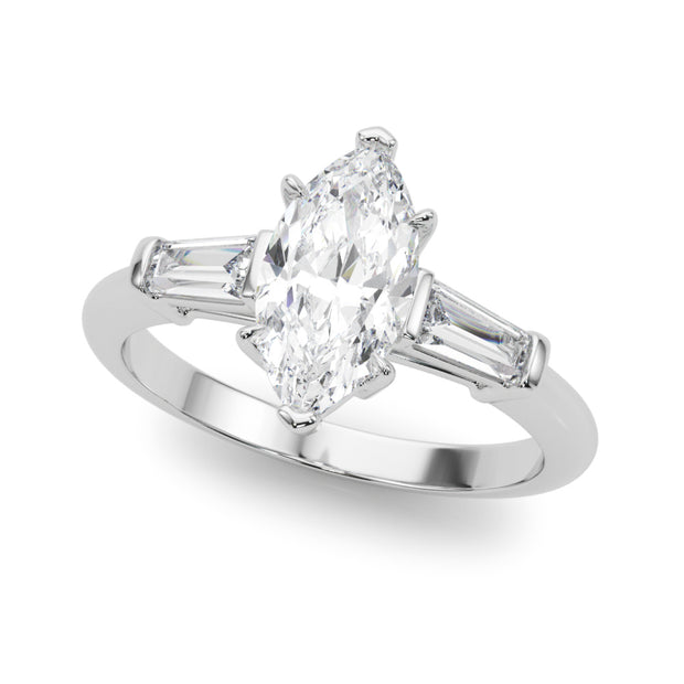 14K White Gold 1/2 ct tw Fancy Shape Diamond Engagement Ring