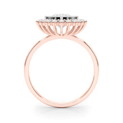 18K Rose Gold 1 1/3 ct tw Halo Diamond Engagement Ring