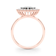 18K Rose Gold 1 1/3 ct tw Halo Diamond Engagement Ring