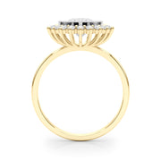 14K Yellow Gold 1 1/3 ct tw Halo Diamond Engagement Ring