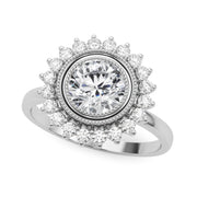 14K White Gold 1 1/3 ct tw Halo Diamond Engagement Ring