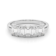 Multi-Diamond Emerald Cut Wedding Ring