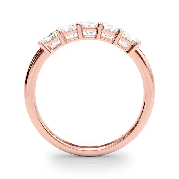 14K Rose Gold Emerald Diamond Wedding Ring