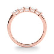 14K Rose Gold Emerald Diamond Wedding Ring