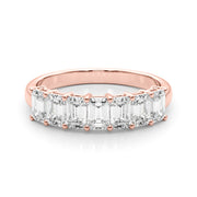 18K Rose Gold Emerald Diamond Wedding Ring