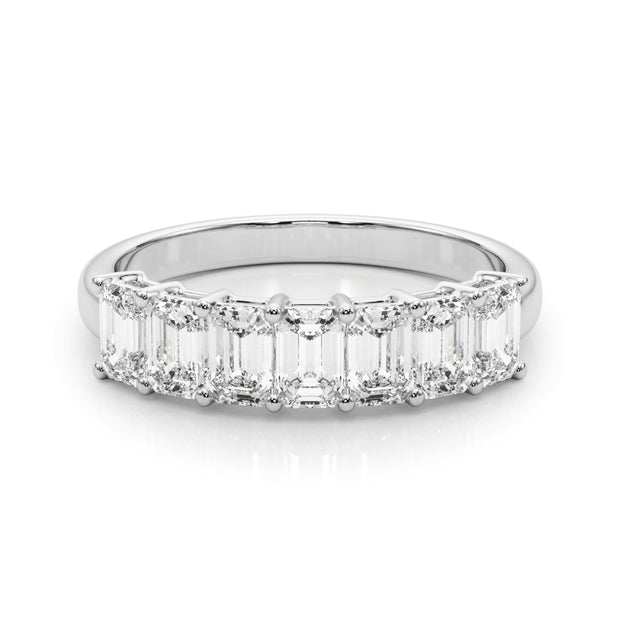 Multi-Diamond Emerald Cut Wedding Ring