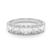 Multi-Diamond Emerald Cut Wedding Ring