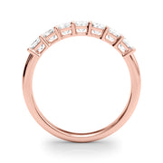 14K Rose Gold Emerald Diamond Wedding Ring