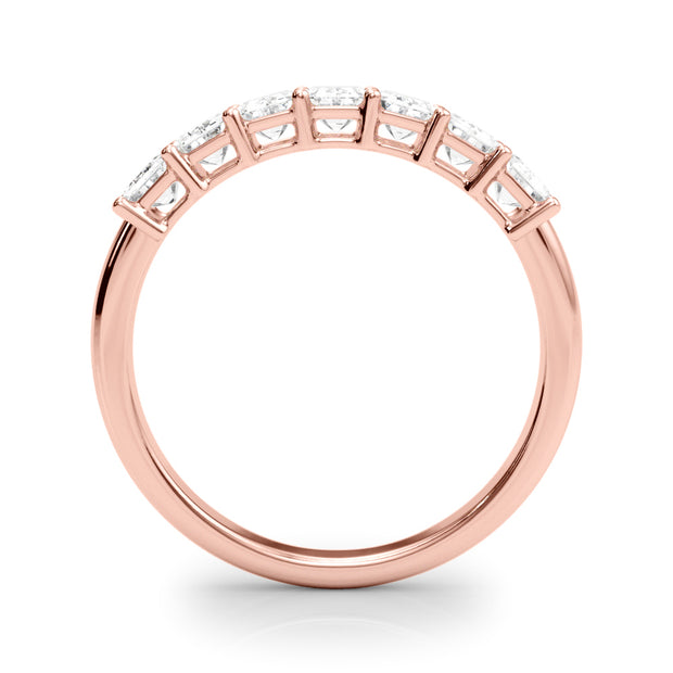 14K Rose Gold Emerald Diamond Wedding Ring