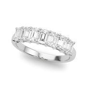 Multi-Diamond Emerald Cut Wedding Ring