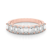 18K Rose Gold Emerald Diamond Wedding Ring