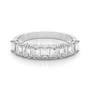 Multi-Diamond Emerald Cut Wedding Ring