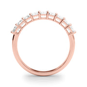 18K Rose Gold Emerald Diamond Wedding Ring