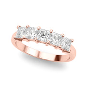 14K Rose Gold Square Diamond Wedding Ring