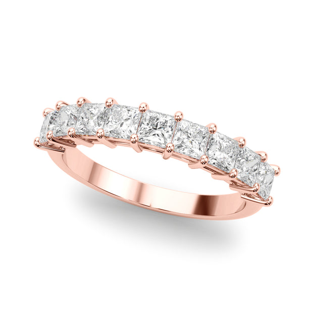 14K Rose Gold Square Diamond Wedding Ring