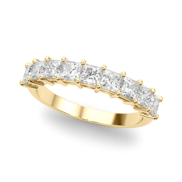 14K Yellow Gold Square Diamond Wedding Ring