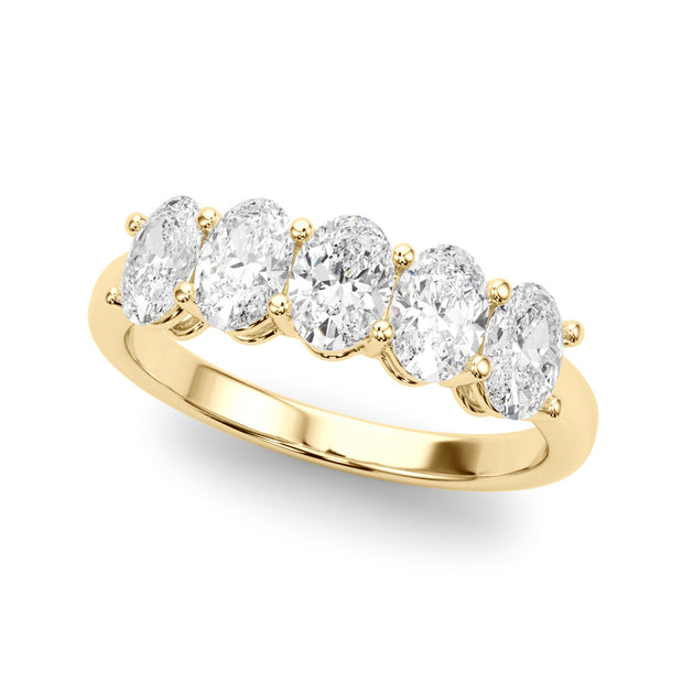 18K Yellow Gold Oval Diamond Wedding Ring